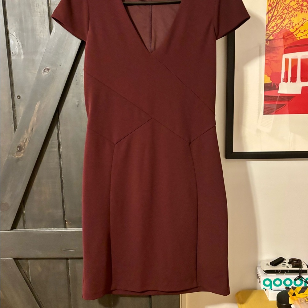 Express Deep Burgundy Midi Dress
